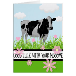 Viel Glück mit der Mooove Cow Mow House Card