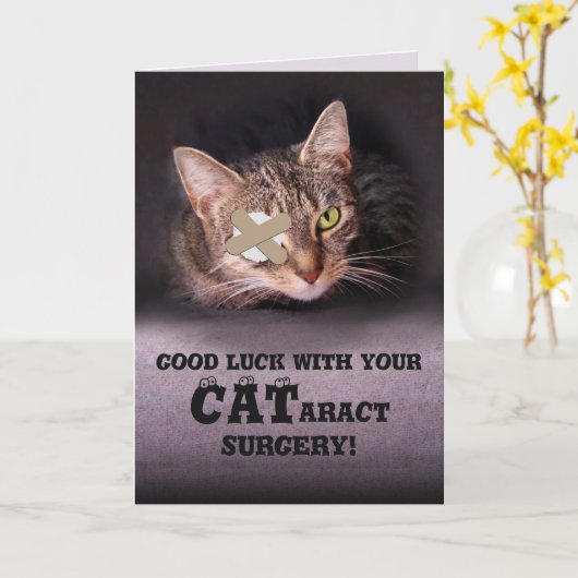 Viel Glück mit Ihrer CATaract-Operation Karte (Gelbe Blume)