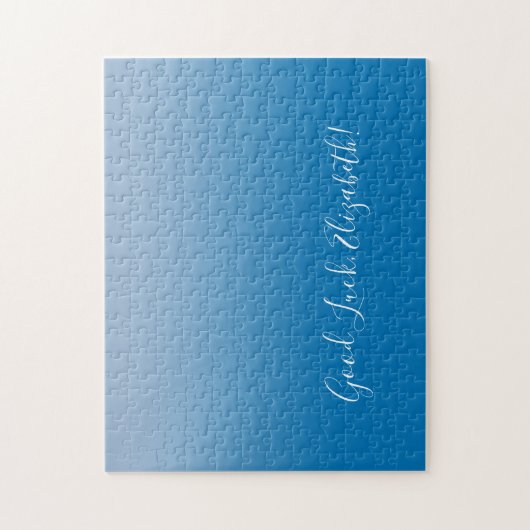 Viel Glück Name Skript für Blue Gradient Funny Puzzle (Vertikal)