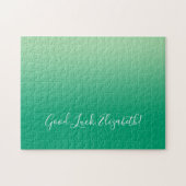 Viel Glück Name Skript für Green Gradient Funny Puzzle (Horizontal)