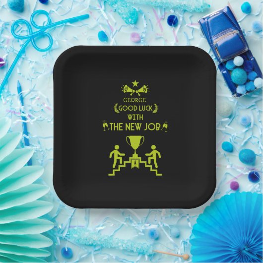 Viel Glück-Neuauftrag Pappteller (Party)