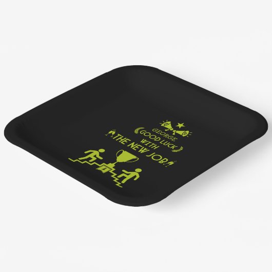 Viel Glück-Neuauftrag Pappteller (Gewinkelt)