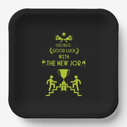 Viel Glück-Neuauftrag Pappteller (Vorderseite)