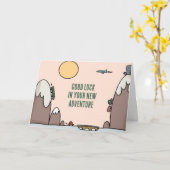 Viel Glück New Adventure Travel Cartoon Karte (Gelbe Blume)