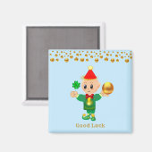 Viel Glück Niedliche Elf- und Goldpunkte Magnet (Vorderseite/Rückseite)