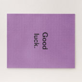 Viel Glück oder Ihre Worte Puzzle Lila Schwarz (Horizontal)