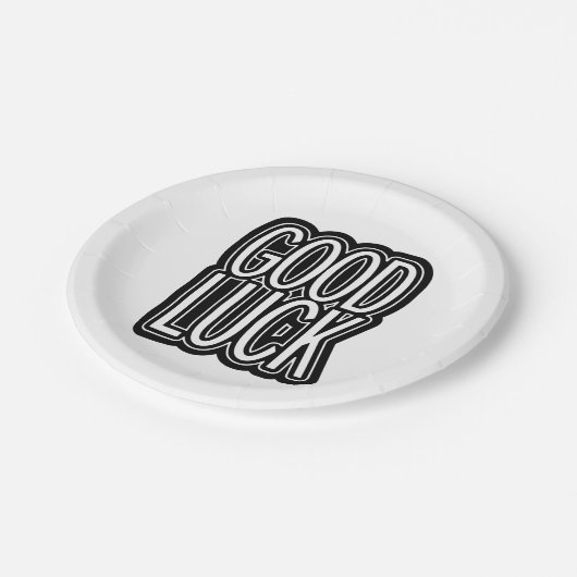 Viel Glück Pappteller (Schrägansicht)