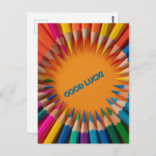 Viel Glück Pencils Back-to-School Postkarte (Vorne/Hinten)