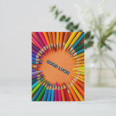 Viel Glück Pencils Back-to-School Postkarte (Stehend Vorderseite)