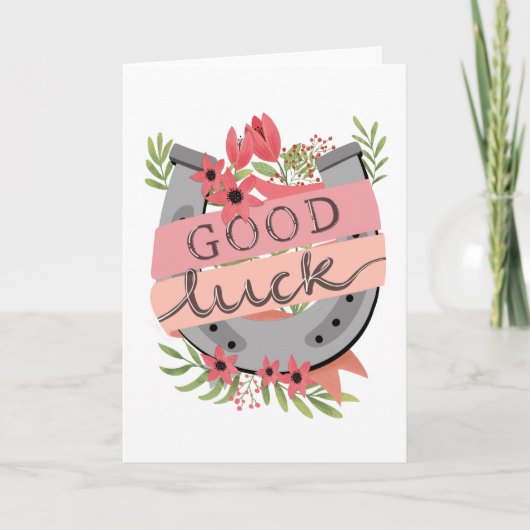 Viel Glück-Pferdeschuh Karte (Vorderseite)