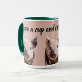 Viel Glück Pigs Combo-Tasse Tasse (Vorderseite Links)