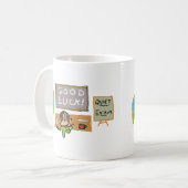 Viel Glück-Prüfungen Kaffeetasse (Vorderseite Links)