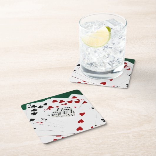 Viel Glück Rechteckiger Pappuntersetzer (Vor Ort)