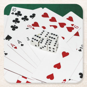 Viel Glück Rechteckiger Pappuntersetzer