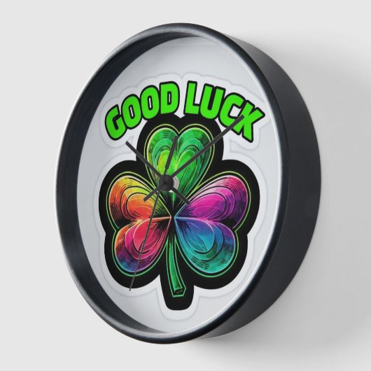 Viel Glück-Regenbogenklee Uhr (Winkel)