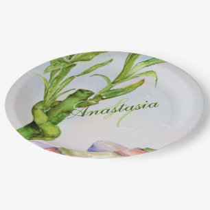 VIEL GLÜCK RETIREMENT PARTY MONOGRAMM PAPPTELLER