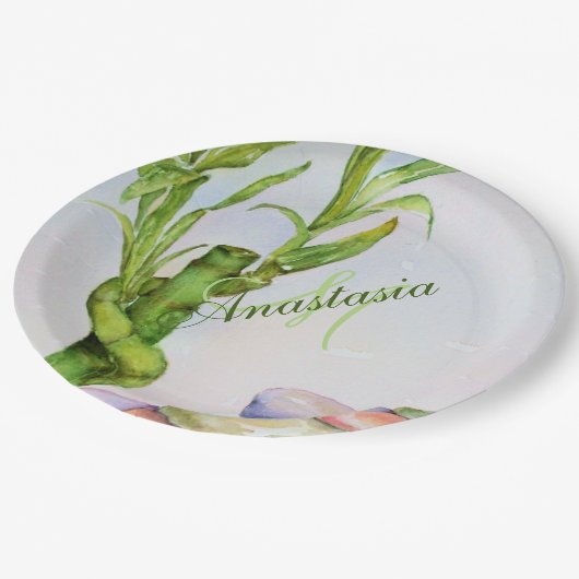 VIEL GLÜCK RETIREMENT PARTY MONOGRAMM PAPPTELLER (Schrägansicht)