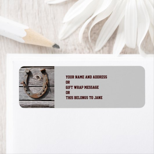 Viel Glück Rustic Horseshoe Design Labels (Insitu)