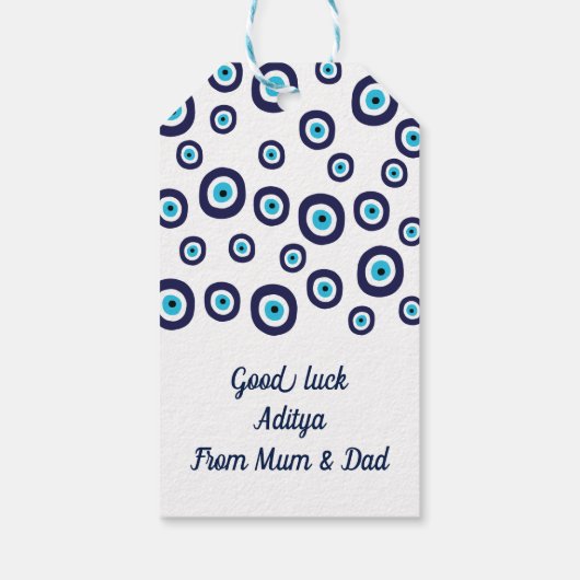 Viel Glück Safe Trip Moving Abroad Lucky Evil Eye Geschenkanhänger (Rückseite)