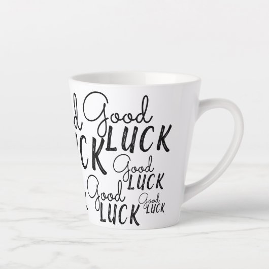 Viel Glück Schwarz-weiß Typografie Lucky Milchtasse (Rechts)