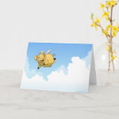 Viel Glück! (Schweine) Karte (Gelbe Blume)