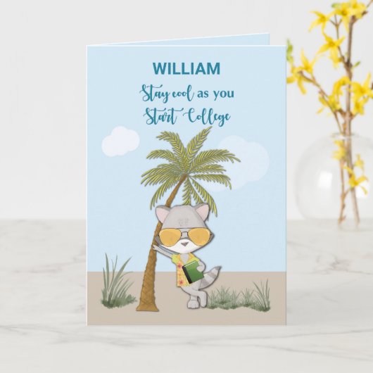 Viel Glück Starting Uni Individuelle Name Funny Co Karte (Gelbe Blume)