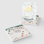 Viel Glück Steinuntersetzer (Seitenansicht)