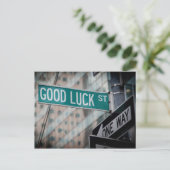 Viel Glück Street Postkarte (Stehend Vorderseite)