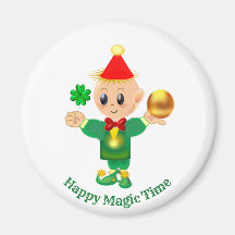 Viel Glück Süßer Elf, Shamrock und Goldene Kugel
