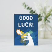 viel Glück-Tennis-Postkarte Postkarte (Stehend Vorderseite)