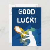 viel Glück-Tennis-Postkarte Postkarte (Vorne/Hinten)