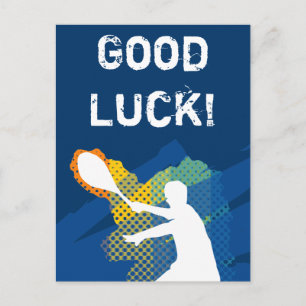 Viel Glück Tennis-Postkarte Postkarte