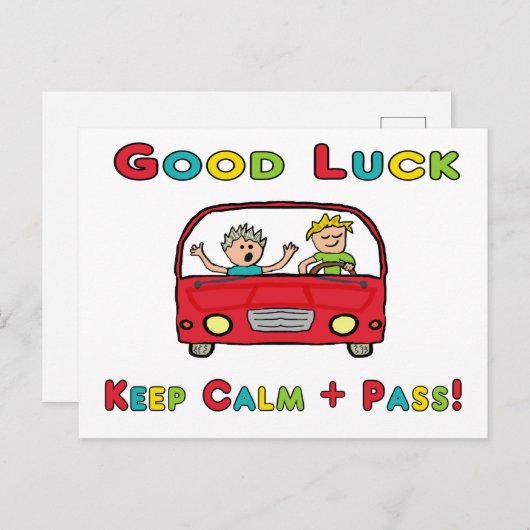 Viel Glück-Treiber-Test Postkarte (Vorne/Hinten)