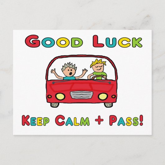 Viel Glück-Treiber-Test Postkarte (Vorderseite)