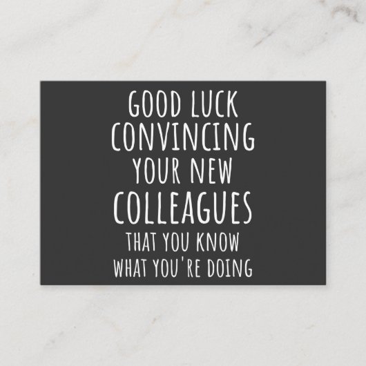 Viel Glück überzeugt neue Mitarbeiter von Ihnen Visitenkarte (Vorderseite)