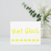 Viel Glück und 7 Schweinchen Postkarte (Stehend Vorderseite)