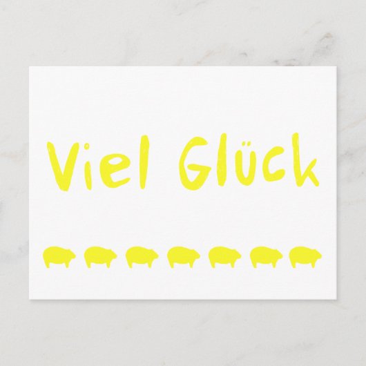 Viel Glück und 7 Schweinchen Postkarte (Vorderseite)
