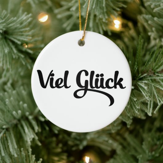 Viel Glück | Viel Glück Deutsch Keramik Ornament (Baum)