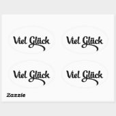 Viel Glück | Viel Glück Deutsch Ovaler Aufkleber (Blatt)