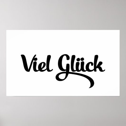 Viel Glück | Viel Glück Deutsch Poster (Vorne)