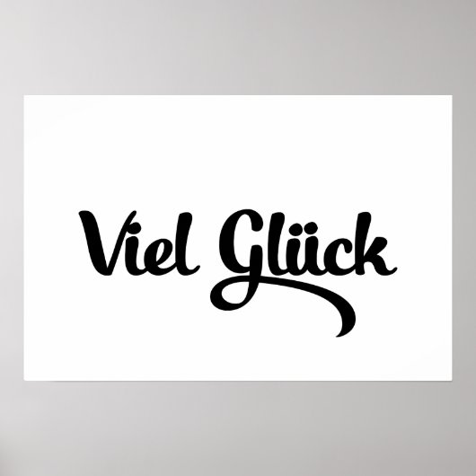 Viel Glück | Viel Glück Deutsch Poster (Vorne)
