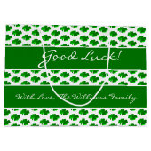 Viel Glück-vierblättriges Kleeblatt Große Geschenktüte (Rückseite)