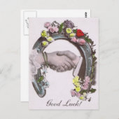 Viel Glück Vintag Horseshoe Postkarte (Vorne/Hinten)