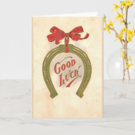 Viel Glück - Vintage Grußkarte Karte (Gelbe Blume)