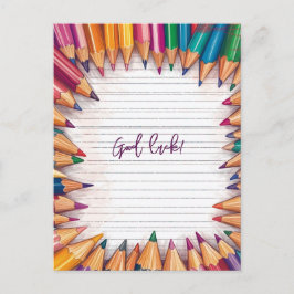 Viel Glück von Stiften umgeben Postkarte