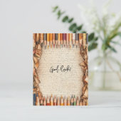 Viel Glück von Stiften umgeben Postkarte (Stehend Vorderseite)