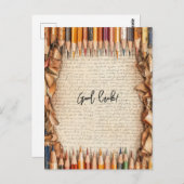 Viel Glück von Stiften umgeben Postkarte (Vorne/Hinten)