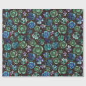 Viel Glück Watercolor Green Clovers Geschenkpapier (Flach)