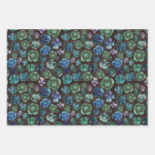 Viel Glück Watercolor Green Clovers Geschenkpapier Set (Vorderseite 2)