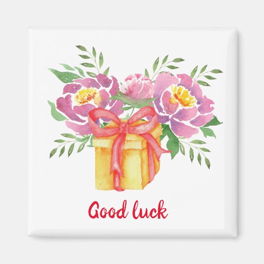 Viel Glück Watercolor-Pfannkuchen Niedlich Magnet (Vorne)